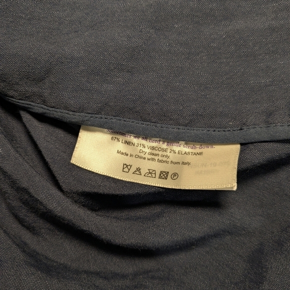 MM Lafleur Blue Linen Viscose Blend Open Front Imogen Jacket Lagenlook Layering - Picture 10 of 11